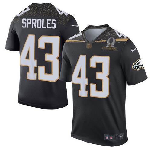 Men's Elite Darren Sproles Nike Jersey Black - #43 Team Irvin 2016 Pro Bowl NFL Philadelphia Eagles